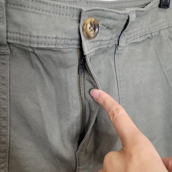 A New Day High Waisted Utility Sage Olive Green Tapered Leg Pants Trousers 8 Tan - Picture 5 of 11